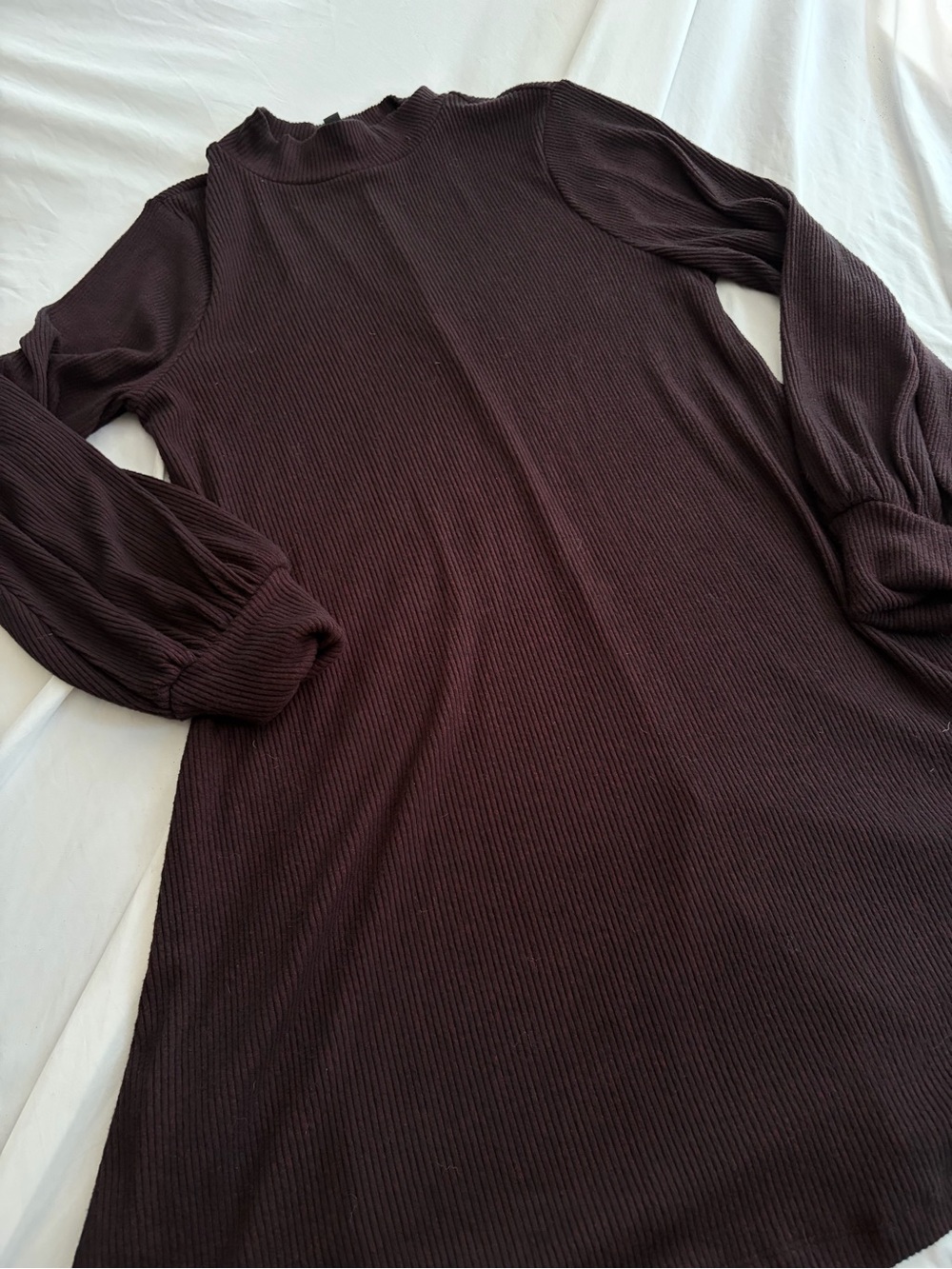 Express Ribbed Long Sleeve Mock Neck Dress Size L